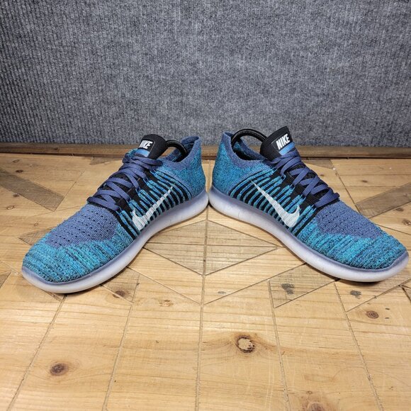 Nike Free RN Flyknit Ocean Fog Blue Gray Running Shoes 831069-404 Men's 10.5 - Picture 5 of 11